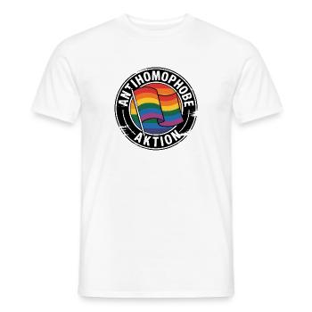 Antihomophobe Aktion - Gegen Rechts - Männer T-Shirt - Weiß - Vorne - AI Model Male 178 dark (178cm)