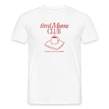 TiredMims Club – KaffeeLiebe - T-shirt homme - blanc - Devant - AI Model Male 178 dark (178cm)