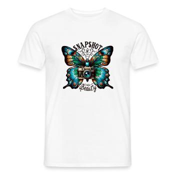 Butterfly Camera Snapshot Beauty - Men's T-Shirt - white - Front - AI Model Male 178 dark (178cm)