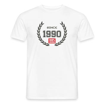 Since 1990 100% original - Men's T-Shirt - white - Front - AI Model Male 178 dark (178cm)