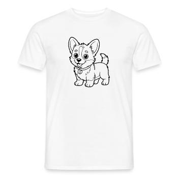 Kleiner Chow Pup Linienzeichnung - Männer T-Shirt - Weiß - Vorne - AI Model Male 178 dark (178cm)