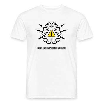 BRAIN.EXE HAS STOPPED WORKING - Brain Failure NO - Men's T-Shirt - white - Front - AI Model Male 178 dark (178cm)
