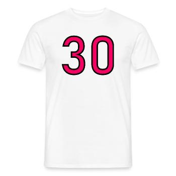 ANNIVERSAIRE. HAPPY BIRTHDAY. JOYEUX ANNIVERSAIRE. - T-shirt homme - blanc - Devant - AI Model Male 178 dark (178cm)