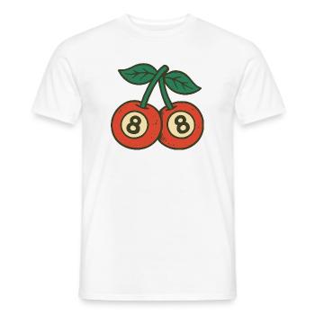 Playful Cherries Duo with Wide Eyes - Men's T-Shirt - white - Front - AI Model Male 178 dark (178cm)