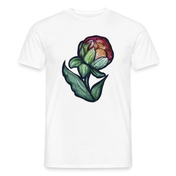 Floraison de pivoine aquarelle - T-shirt homme - blanc - Devant - AI Model Male 178 dark (178cm)