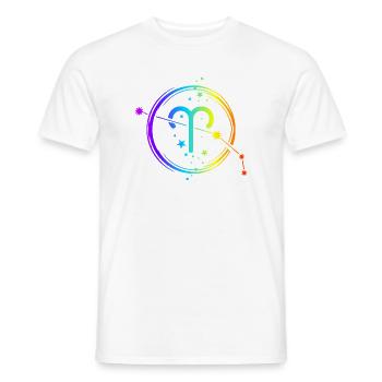 Horoscope, signe du zodiaque et astrologie du Bélier - T-shirt homme - blanc - Devant - AI Model Male 178 dark (178cm)