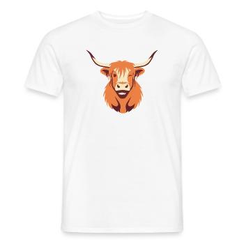 Orange Longhorn Taurus Head - Men's T-Shirt - white - Front - AI Model Male 178 dark (178cm)
