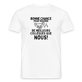 Viel Glück im Büro: Beste Kollegen? - Männer T-Shirt - Weiß - Vorne - AI Model Male 178 dark (178cm)