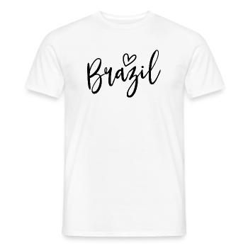 Brasilien Herz Frauen lieben Brasilien - Männer T-Shirt - Weiß - Vorne - AI Model Male 178 dark (178cm)
