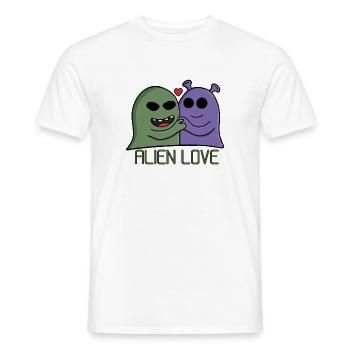 Alien Love Duo - Men's T-Shirt - white - Front - AI Model Male 178 dark (178cm)