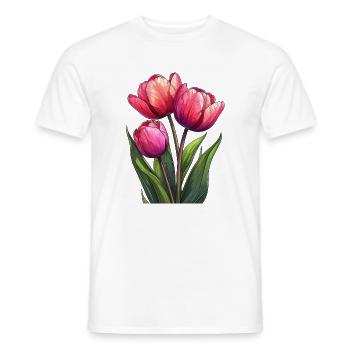 Tulips for spring - Men's T-Shirt - white - Front - AI Model Male 178 dark (178cm)