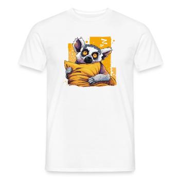 Lemur Cuddly Hero Neon Eyes - Men's T-Shirt - white - Front - AI Model Male 178 dark (178cm)