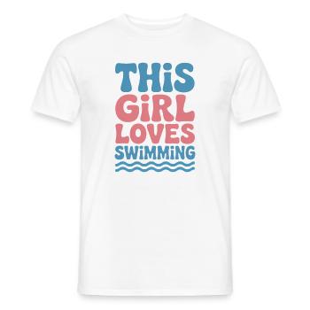 Schwimmen Sprüche Lustiges Schwimmen Geschenk - Männer T-Shirt - Weiß - Vorne - AI Model Male 178 dark (178cm)