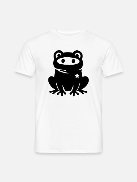Vermummter Frosc mit Stern – Antifaschismus Antifa - Männer T-Shirt - Weiß