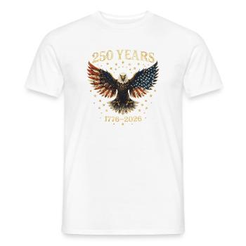 250 Jahre Amerika Jubiläum 1776–2026 Adlerflagge - Männer T-Shirt - Weiß - Vorne - AI Model Male 178 dark (178cm)