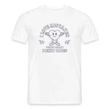 Love Mistakes – Retro Comic Flirt Spruch - Männer T-Shirt - Weiß - Vorne - AI Model Male 178 dark (178cm)