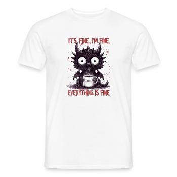 Its Fine Im Fine Coffee Dragon - Men's T-Shirt - white - Front - AI Model Male 178 dark (178cm)