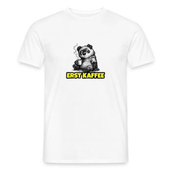 Erst Kaffee – Grumpy Bär (Morgenmuffel Sketch) - Männer T-Shirt - Weiß - Vorne - AI Model Male 178 dark (178cm)
