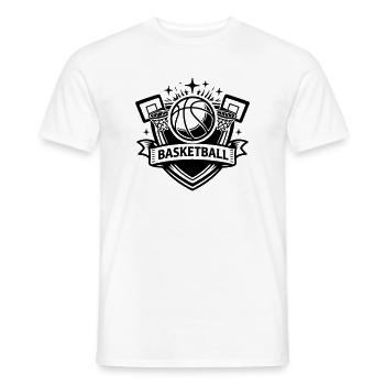 Blason du basket-ball - T-shirt homme - blanc - Devant - AI Model Male 178 dark (178cm)