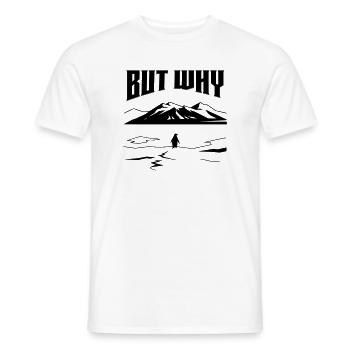 But Why Penguin Meme Minimalist Art - Männer T-Shirt - Weiß - Vorne - AI Model Male 178 dark (178cm)