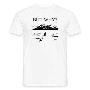 But Why Penguin Meme Minimalist Art - Men's T-Shirt - white - Front - AI Model Male 178 dark (178cm)