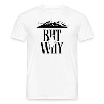 But Why Penguin Meme Minimalist Art - Männer T-Shirt - Weiß - Vorne - AI Model Male 178 dark (178cm)