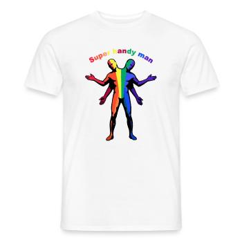 Super-Handwerker-Regenbogen - Männer T-Shirt - Weiß - Vorne - AI Model Male 178 dark (178cm)