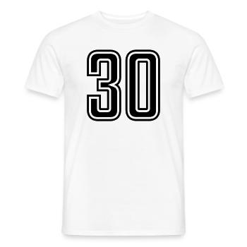 30 - Men's T-Shirt - white - Front - AI Model Male 178 dark (178cm)