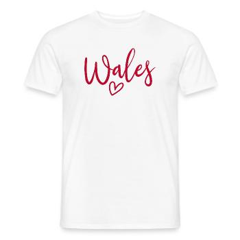Cœur du Pays de Galles Amour des Femmes du Pays de Galles - T-shirt homme - blanc - Devant - AI Model Male 178 dark (178cm)