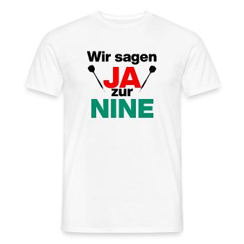 WIR SAGEN JA ZUR 9, 9 DARTER, PERFEKTES FINISH 180 - Männer T-Shirt - Weiß - Vorne - AI Model Male 178 dark (178cm)
