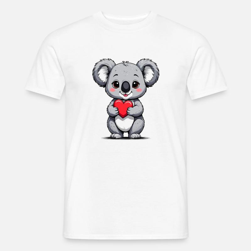 Koala mit Herz - Männer T-Shirt - Weiß