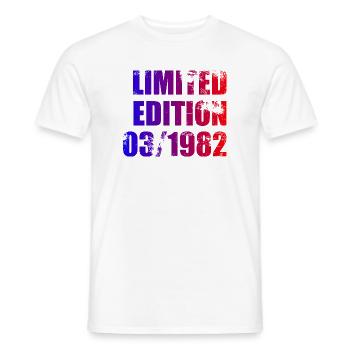 44e anniversaire Édition Limitée 03/1982 - T-shirt homme - blanc - Devant - AI Model Male 178 dark (178cm)