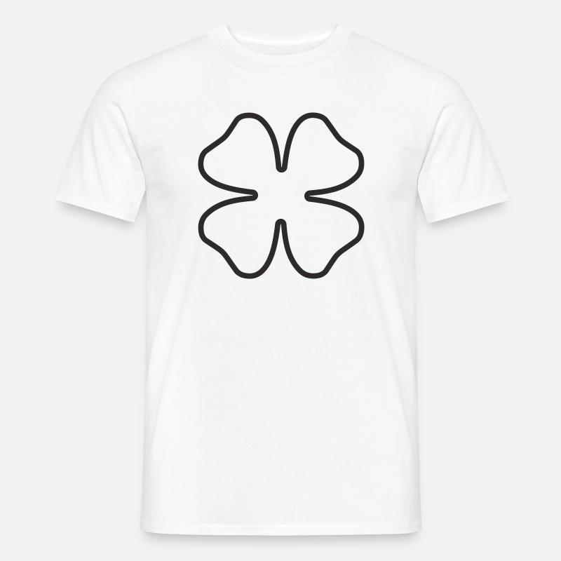 Kleeblatt Glücksbringer – Minimalistisches Design - Männer T-Shirt - Weiß