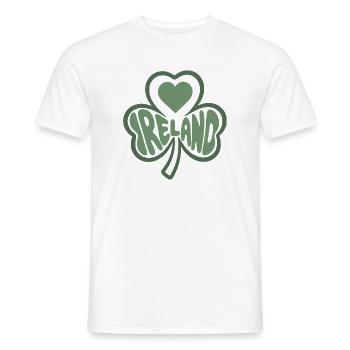 Ireland, Ireland Shamrock with Heart - Men's T-Shirt - white - Front - AI Model Male 178 dark (178cm)