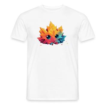 Colorful Autumn Leaf Kawaii - Men's T-Shirt - white - Front - AI Model Male 178 dark (178cm)