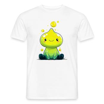 Kleiner Neon-Slime mit Lächeln - Männer T-Shirt - Weiß - Vorne - AI Model Male 178 dark (178cm)