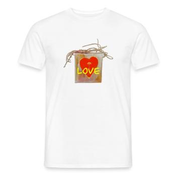 Heart Love Valentine's Day - Men's T-Shirt - white - Front - AI Model Male 178 dark (178cm)