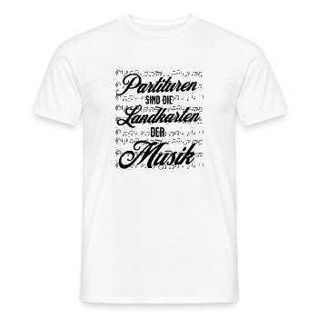 Musicians - Scores are the maps of music - Men's T-Shirt - white - Front - AI Model Male 178 dark (178cm)