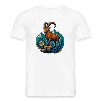 Steinbock auf Bergwiese - Männer T-Shirt - Weiß - Vorne - AI Model Male 178 dark (178cm)