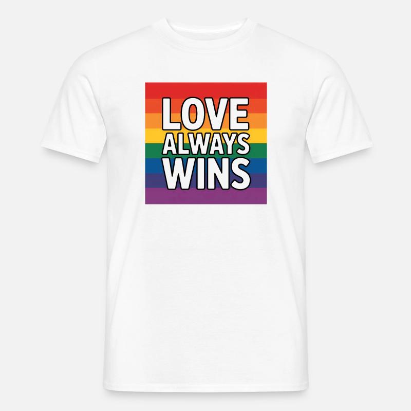Liebe gewinnt immer – Pride Tee - Männer T-Shirt - Weiß