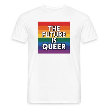 Die Zukunft ist queer – Pride Tee - Männer T-Shirt - Weiß - Vorne - AI Model Male 178 dark (178cm)