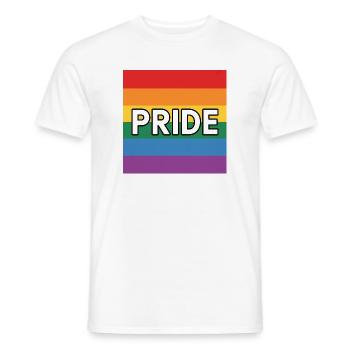 Pride - T-shirt avec drapeau arc-en-ciel queer - T-shirt homme - blanc - Devant - AI Model Male 178 dark (178cm)