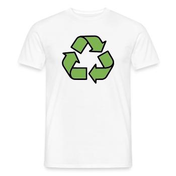 Plan du panneau de recyclage - T-shirt homme - blanc - Devant - AI Model Male 178 dark (178cm)