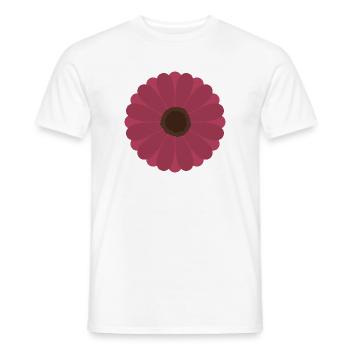 Rosa Gerbera-Blütenmuster - Männer T-Shirt - Weiß - Vorne - AI Model Male 178 dark (178cm)