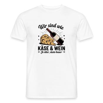 Nous sommes comme le fromage et le vin, plus vieux c’est - T-shirt homme - blanc - Devant - AI Model Male 178 dark (178cm)