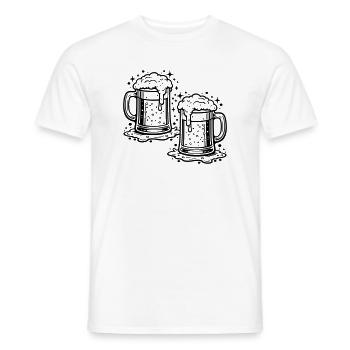 Beer Glass Beer Drinking - Men's T-Shirt - white - Front - AI Model Male 178 dark (178cm)