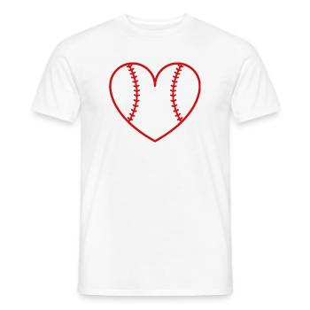 Cœur du baseball softball - T-shirt homme - blanc - Devant - AI Model Male 178 dark (178cm)