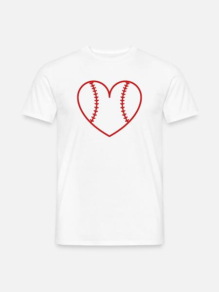 Baseball softball heart - Men's T-Shirt - white