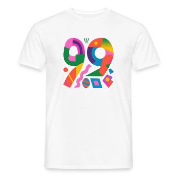 Color Explosion 99 Party - Men's T-Shirt - white - Front - AI Model Male 178 dark (178cm)