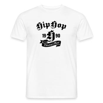 Oldschool Hip-Hop-Musik typografisches Design - Männer T-Shirt - Weiß - Vorne - AI Model Male 178 dark (178cm)